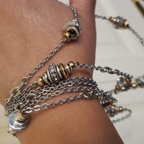 LOFT - Double Strand Necklace Silver/Gold. - Picture 5 of 9